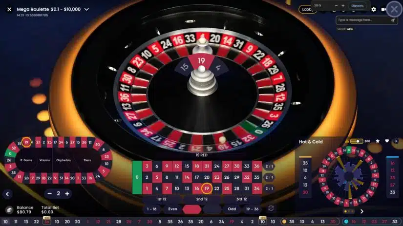 Table Mega Roulette